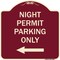 Signmission Night Permit Parking W/ Left Arrow Heavy-Gauge Aluminum Architectural Sign, 18" x 18", BU-1818-23859 A-DES-BU-1818-23859 - alternate 1